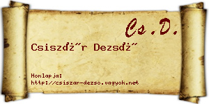Csiszár Dezső névjegykártya