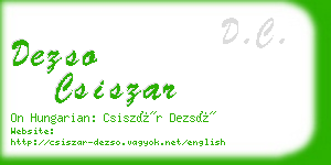 dezso csiszar business card